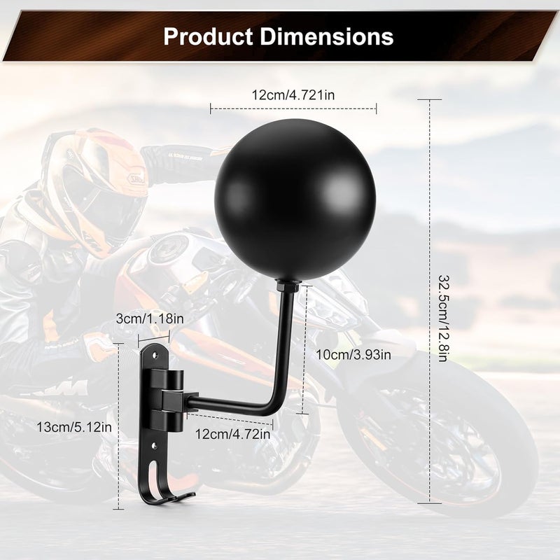 PAHTTO Motorcycle Helmet Holder (2 Pack) Wall Mount, Helmet Hanger 180° Rotation Helmet Rack with Double Hook for Football Helmet, Bicycle Helmet, Hat, Cap, Sportswear, Motorcycle Accessories - Image 5